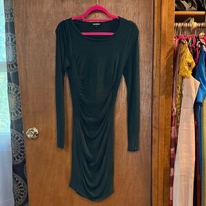 Express Dark Green Long Sleeve Dress